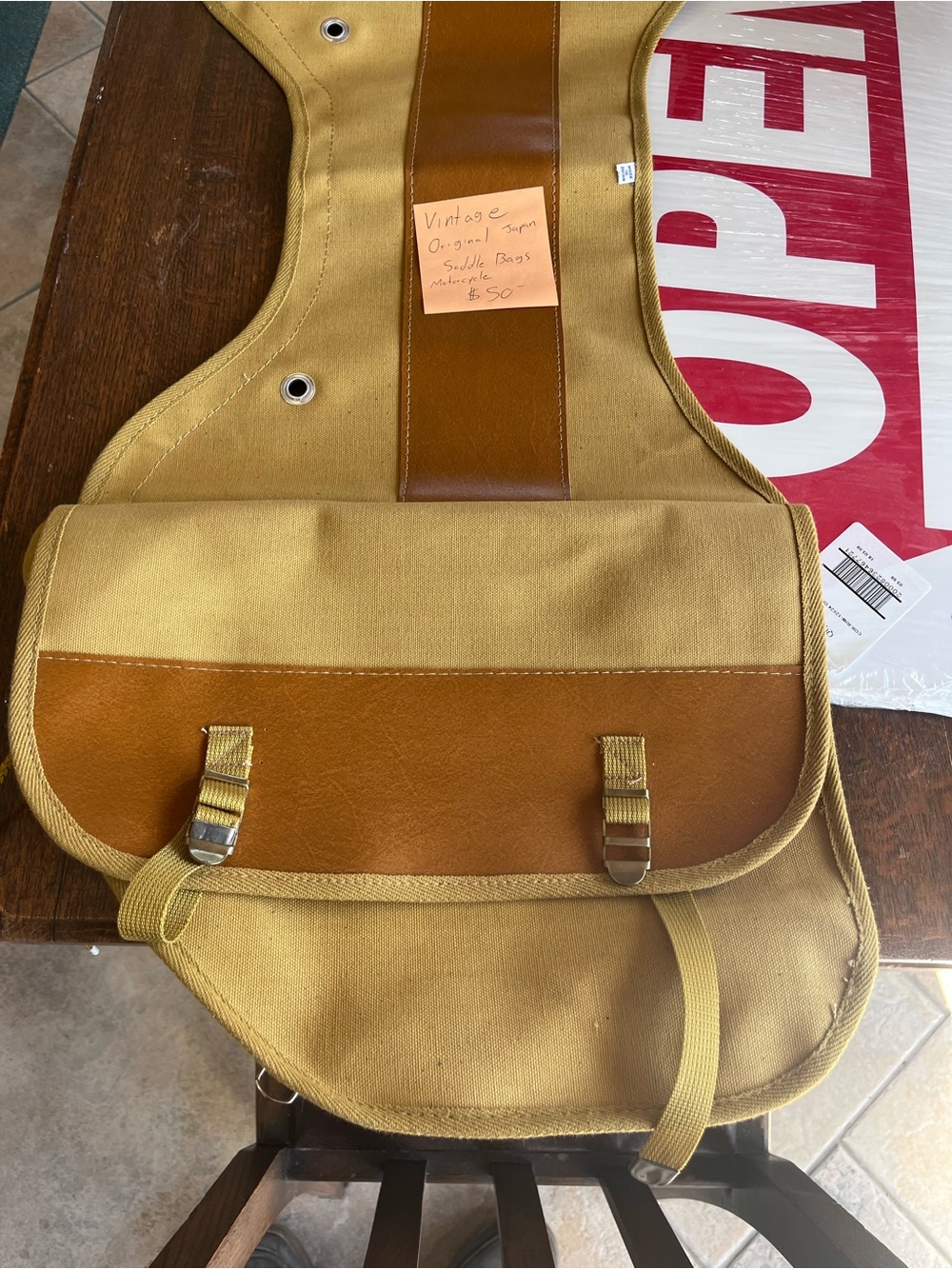 Vintage made in Japan saddle bags for motorcycle